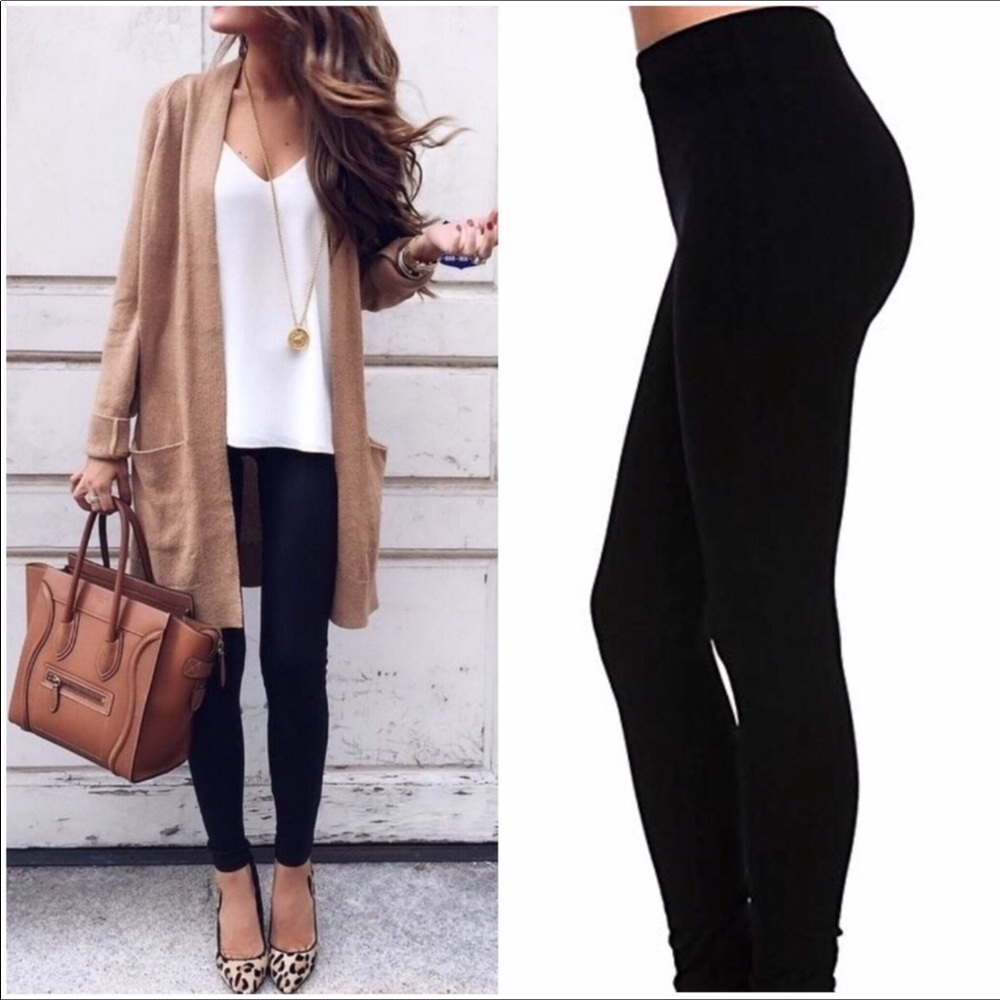 Black Fleece Lined Leggings
